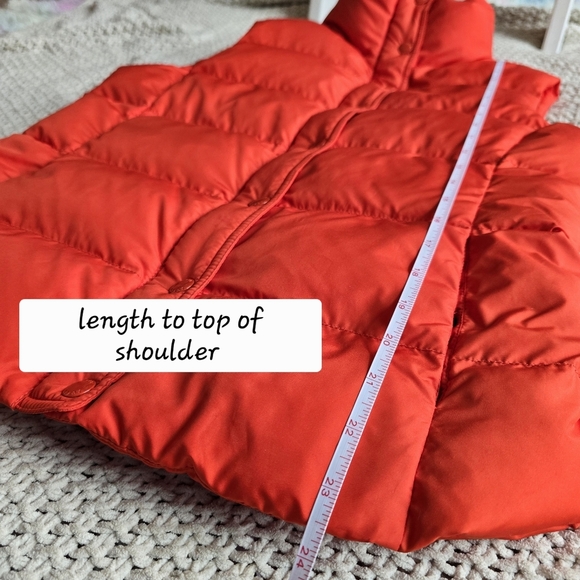 J Crew | Small | Orange Puffer Vest With Hidden Snaps & Zippers - Picture 10 of 11